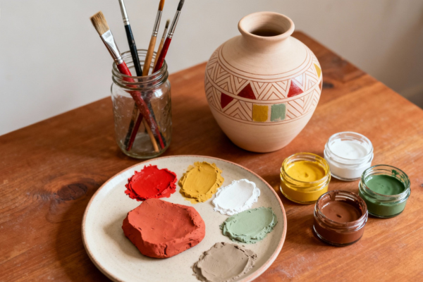 Tintas naturais com argila